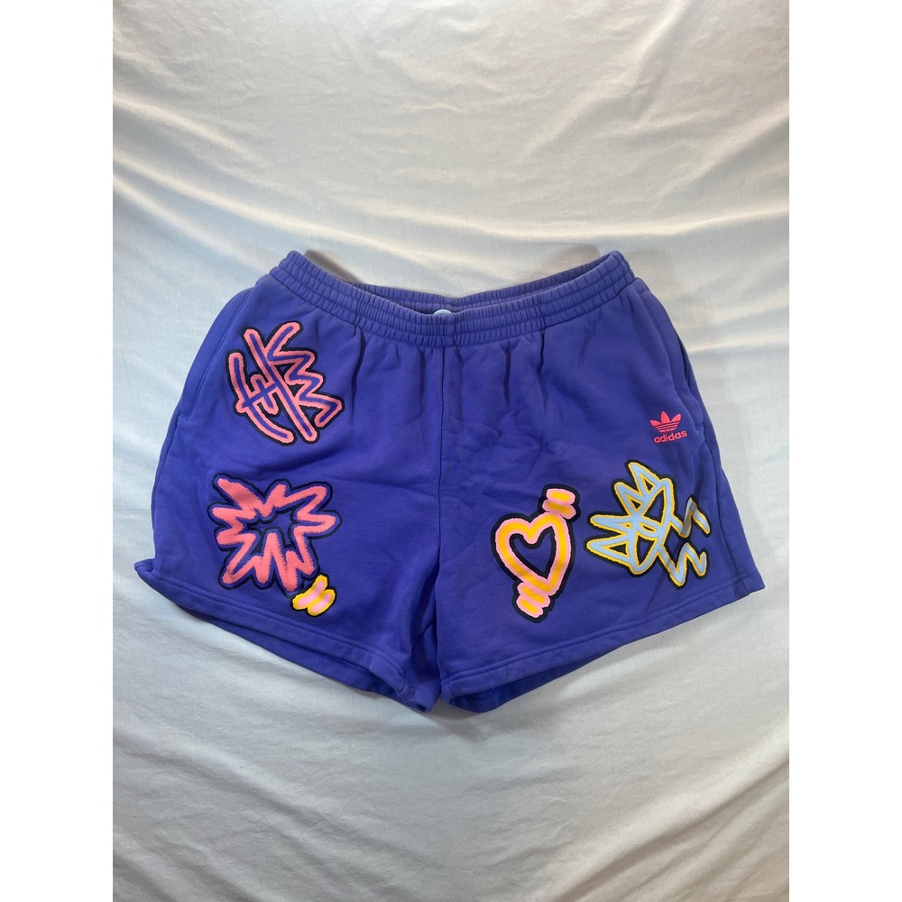 Adidas Originals Love Unites Purple Graphic French Terry Shorts XL